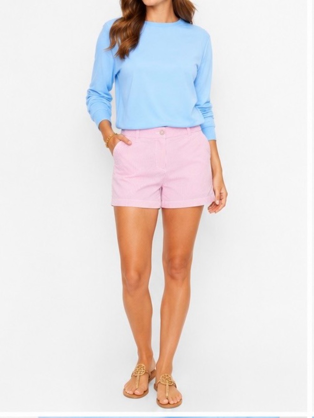 NWT Southern Tide Caroline Seersucker 5” Shorts Geranium Pink Size 6
